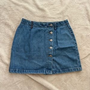 Vintage 90s No Excuses Femme Fatale Button Front Denim Skirt